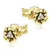 Lovely Flowers with CZ Stone Silver Ear Stud STS-5478